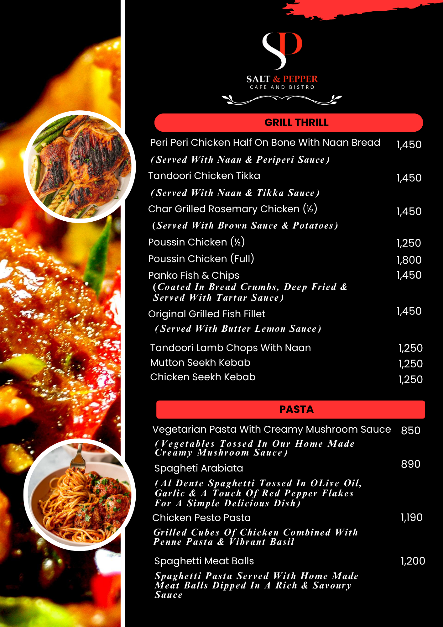 Grill Thrill Menu